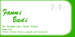 fanni budi business card